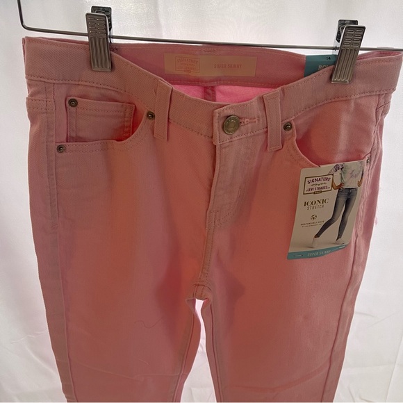 Levi's Signature Super Skinny Pink Kids Jeans Size 14 NWT - Picture 3 of 9